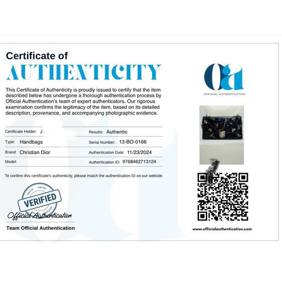 Christian Dior Diorama with Dragonfly Embellishments – Limited Edition EUC COA - Picture 12 of 12